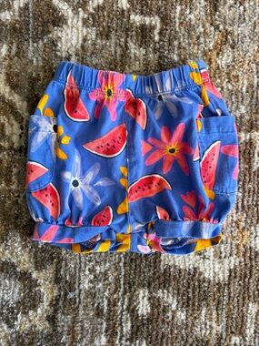 BUBBLE POCKET BABY SHORTS IN WATERMELON FLORAL Tea Collection size 3-6 months